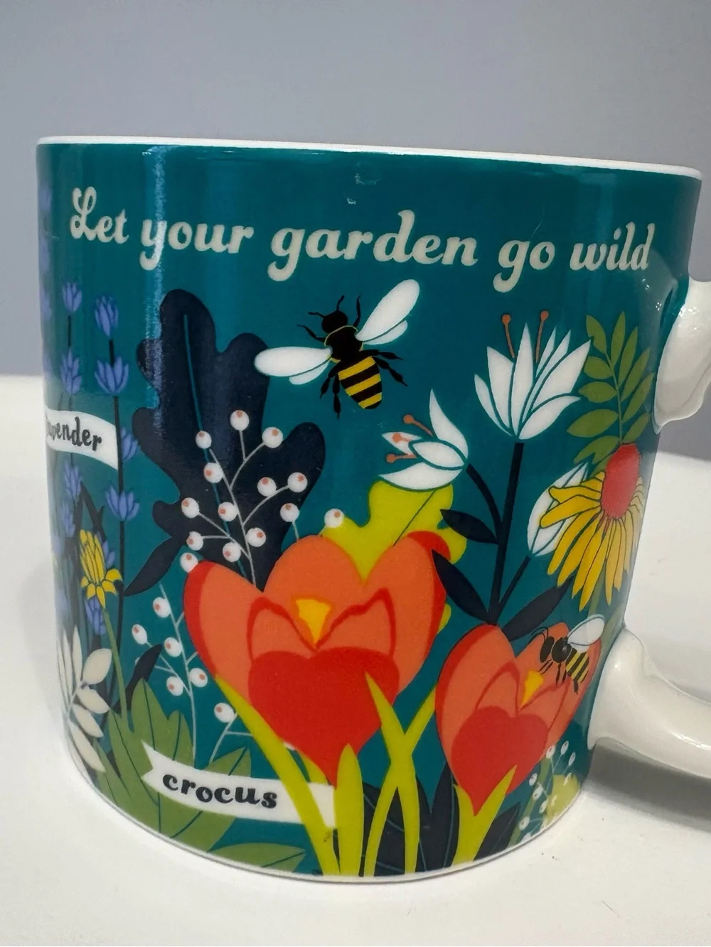 Plant Bee-Friendly Flowers/ Bee A Friend Floral Mug / Precious!
